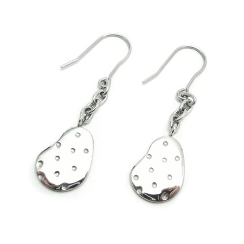 STEELX CZ Dotted Kidney Dangle Earrings - ER119